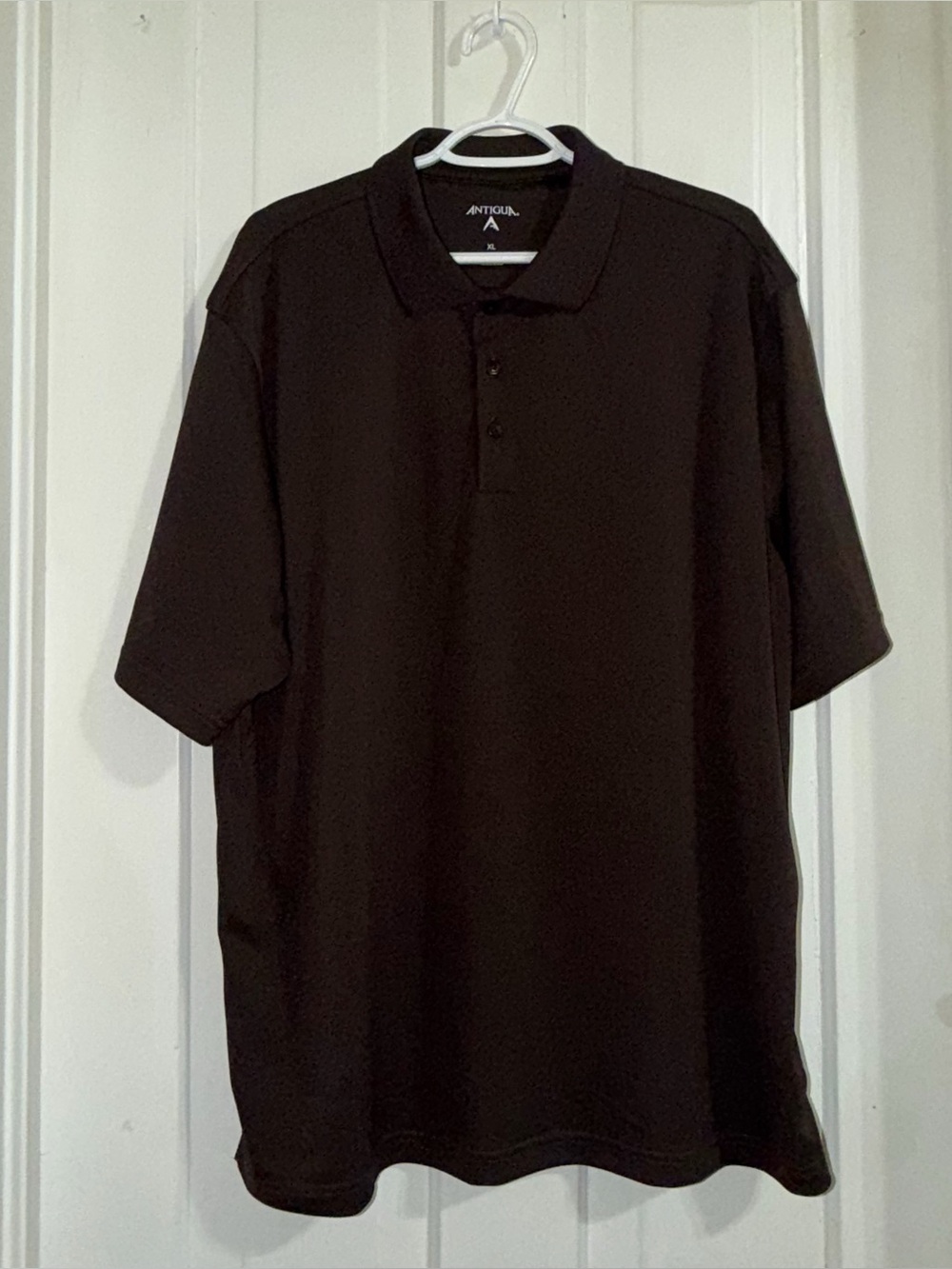 Men’s size XL shirt top Antigua brown Performance Polo with White Logo